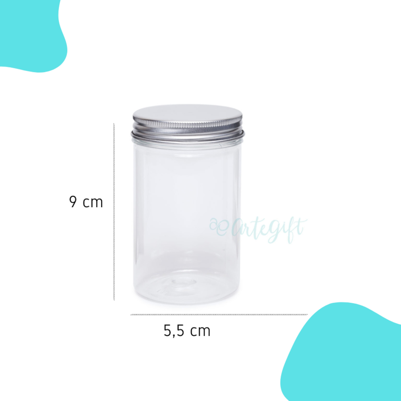 Pote PET 180ML Tampa Prata