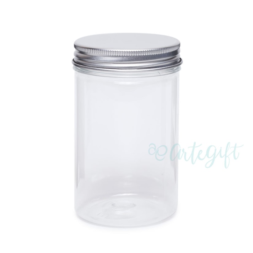 Pote PET 180ML Tampa Prata
