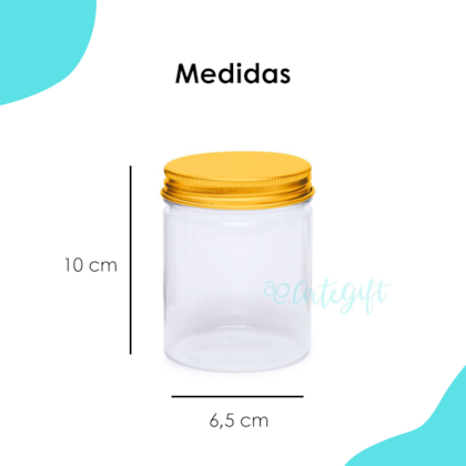 Pote PET 250ML Tampa Dourada
