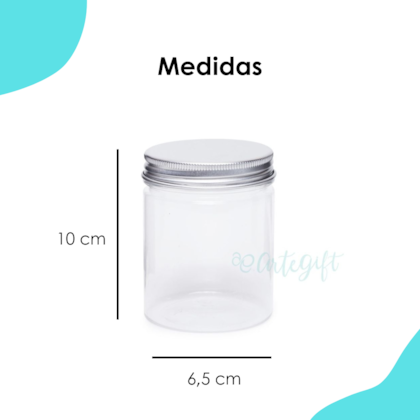 Pote PET 250ML Tampa Prata