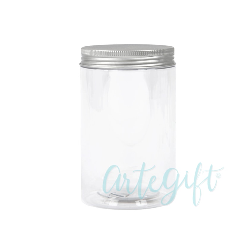 Pote PET 360Ml Tampa Prata