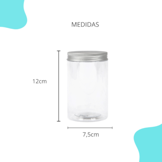 Pote PET 360Ml  Tampa Prata
