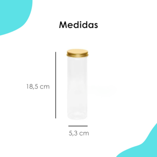 Pote PET Cilíndrico 400ml Dourado