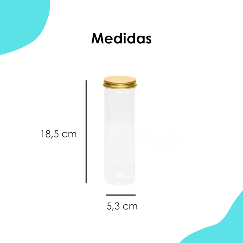 Pote PET Cilíndrico 400ml Dourado