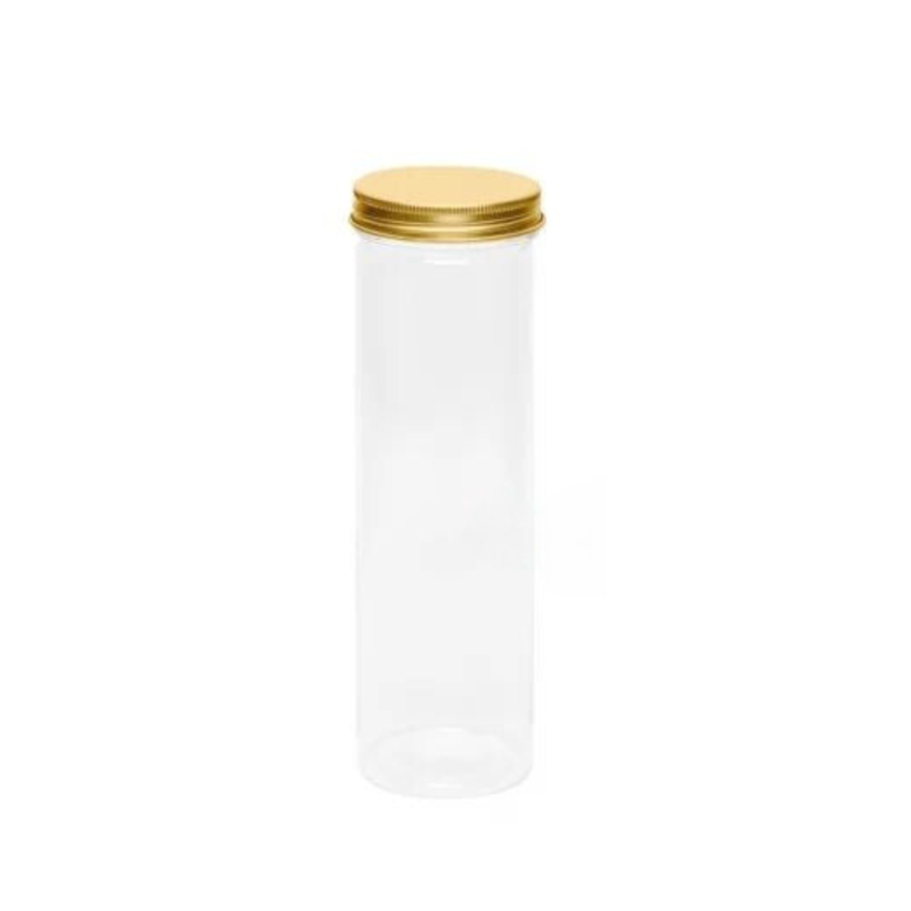 Pote PET Cilíndrico 400ml Dourado