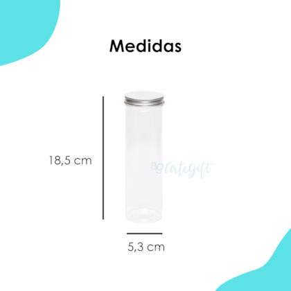 Pote PET Cilíndrico 400ml Prata