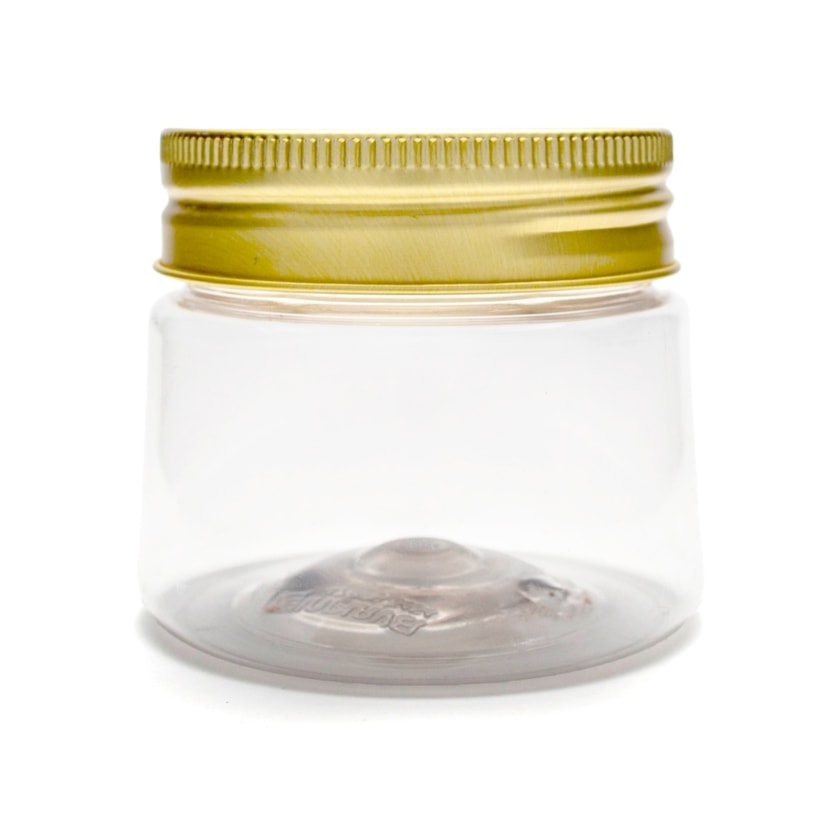 Pote PET Cônico 150ML Tampa Ouro