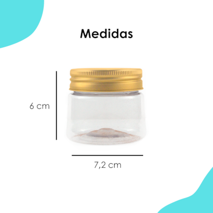 Pote PET Cônico 150ML Tampa Ouro