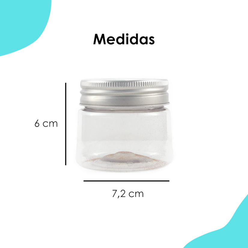 Pote PET Cônico 150ML Tampa Prata