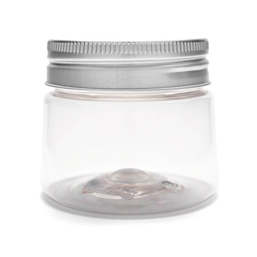 Pote PET Cônico 150ML Tampa Prata