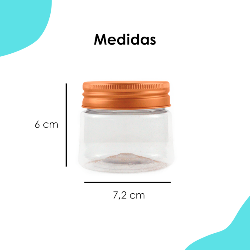 Pote PET Cônico 150ML Tampa Rose Gold