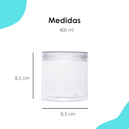 Pote PET Cristal 400ml - Unidade