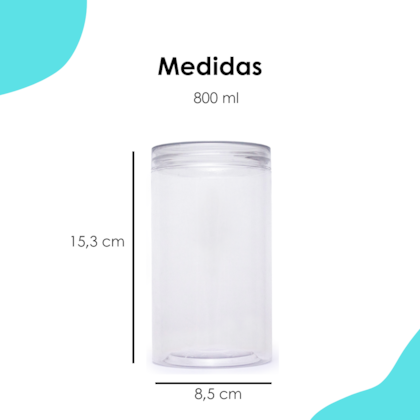 Pote PET Cristal 800ML