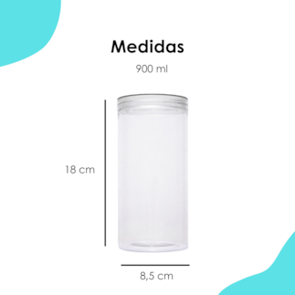 Pote PET Cristal 900ML