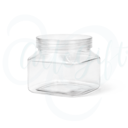 Pote PET Cristal Quadrado 180ML