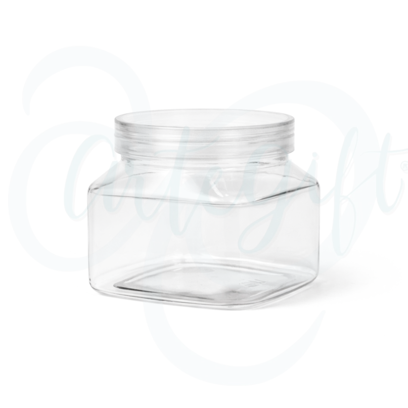 Pote PET Cristal Quadrado 180ML