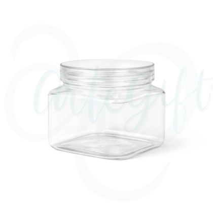 Pote PET Cristal Quadrado 400ML