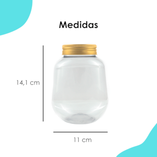 Pote PET Oval 715ML Tampa Ouro