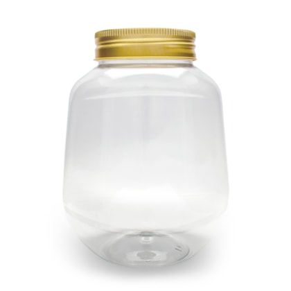 Pote PET Oval 715ML Tampa Ouro