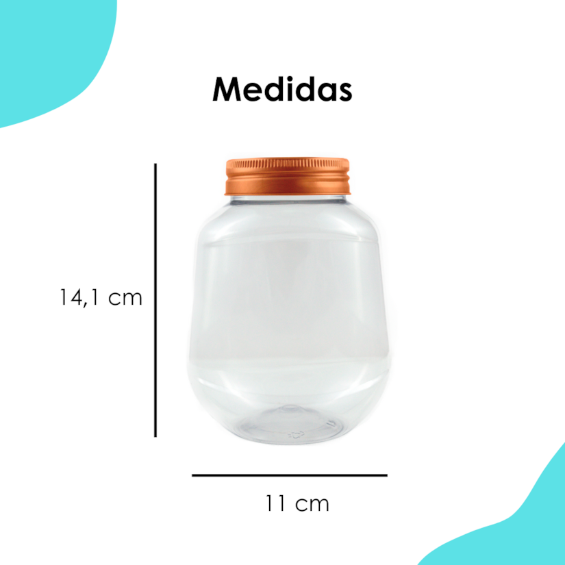 Pote PET Oval 715ML Tampa Rose Gold