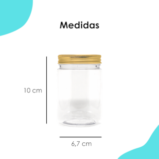 Pote Pet Redondo 260ML Tampa Ouro