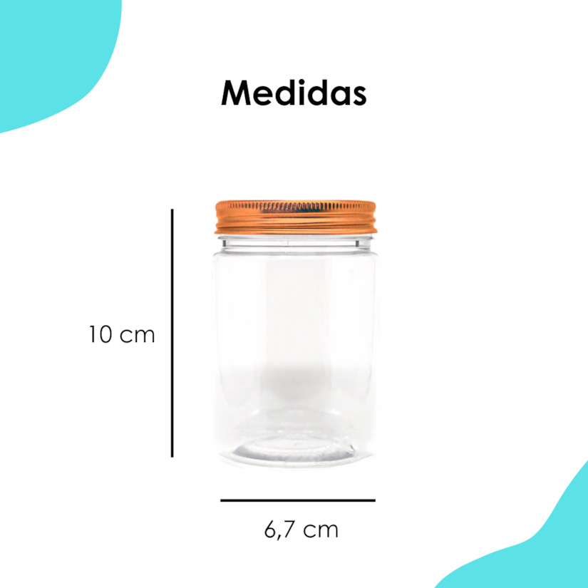 Pote Pet Redondo 260ML Tampa Rose Gold