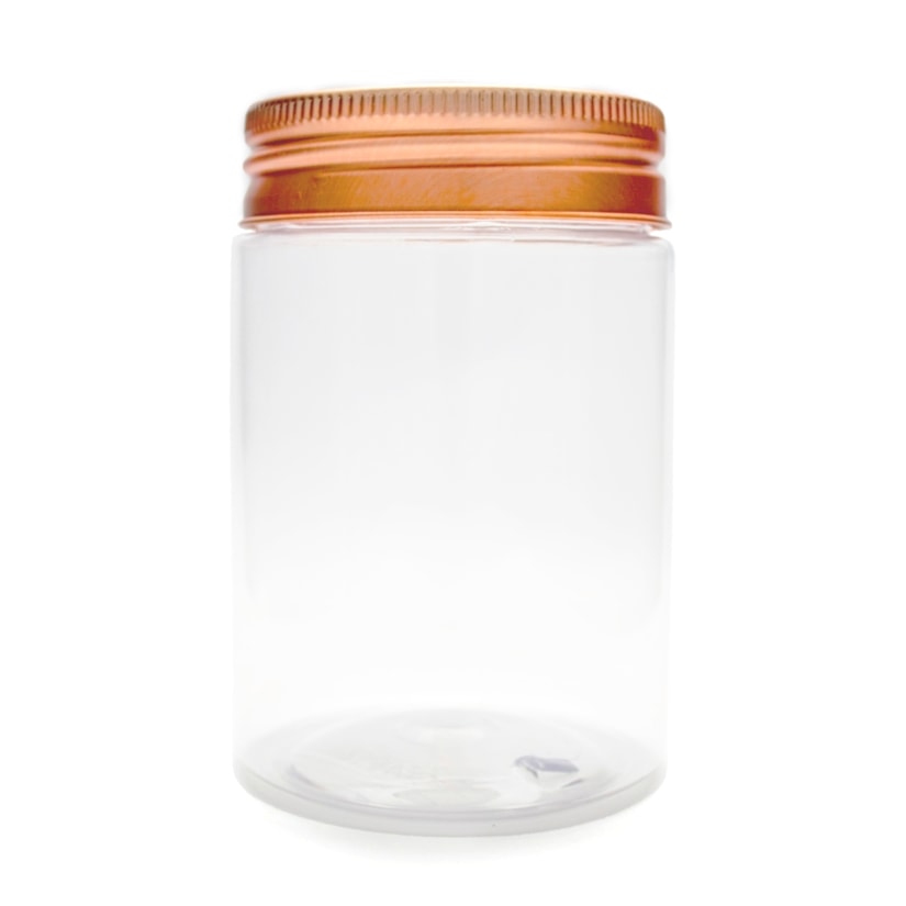 Pote Pet Redondo 260ML Tampa Rose Gold