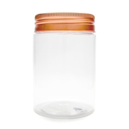 Pote Pet Redondo 260ML Tampa Rose Gold