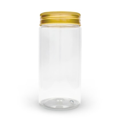 Pote Pet Redondo 400ML Tampa Ouro