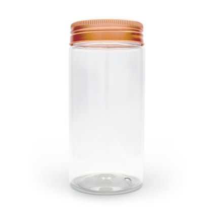 Pote Pet Redondo 400ml Tampa  Rose Gold
