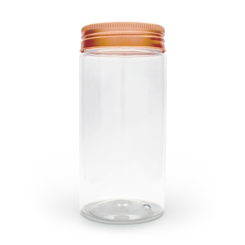 Pote Pet Redondo 400ml Tampa  Rose Gold