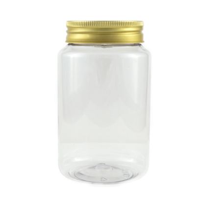 Pote PET Redondo 500ML Tampa Ouro