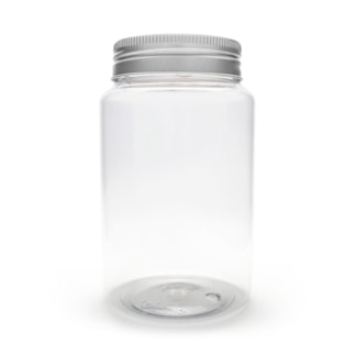 Pote Pet Redondo 500ML Tampa Prata