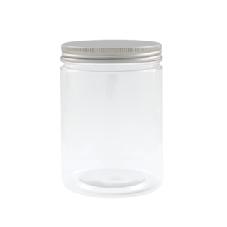 Pote Pet Redondo 550ML  Tampa Prata