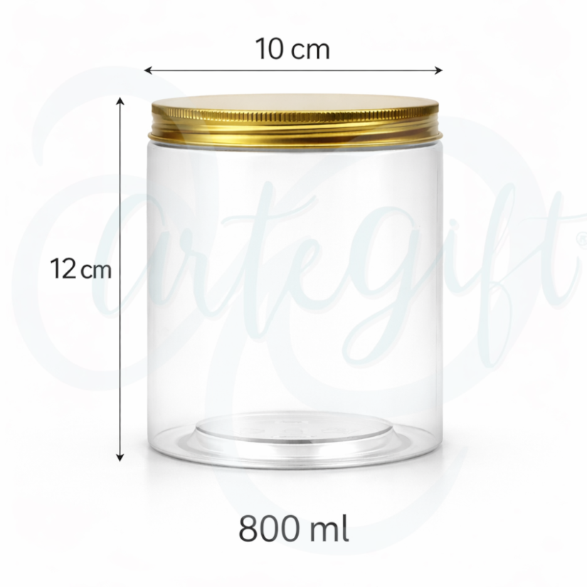 Pote Pet Redondo 800ML - Tampa Ouro