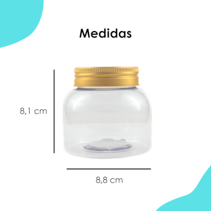 Pote PET Round 350ML Tampa Ouro