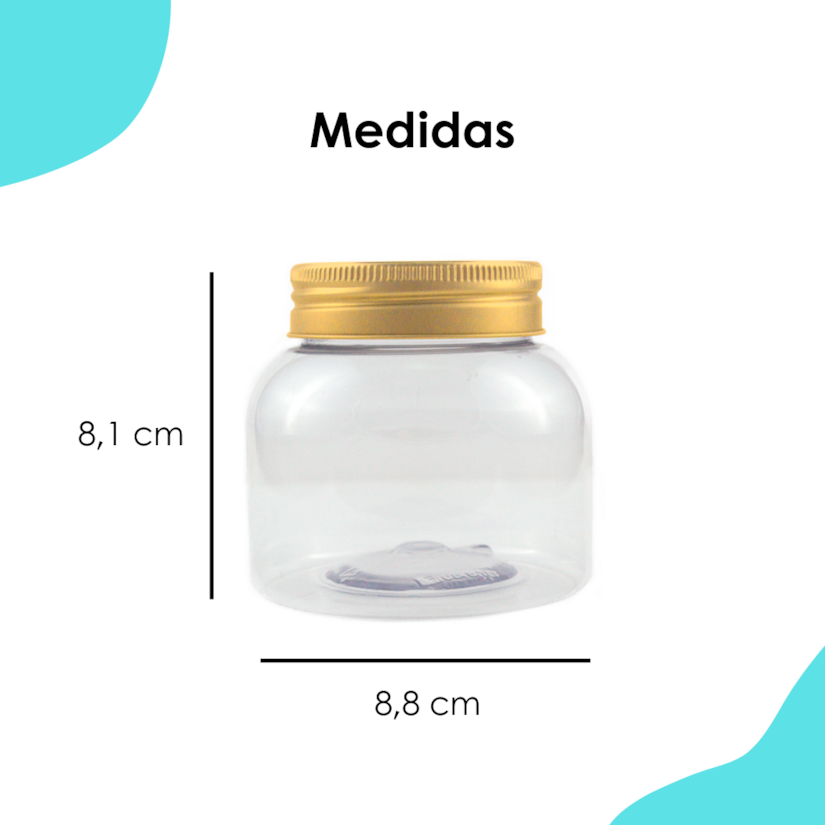 Pote PET Round 350ML Tampa Ouro