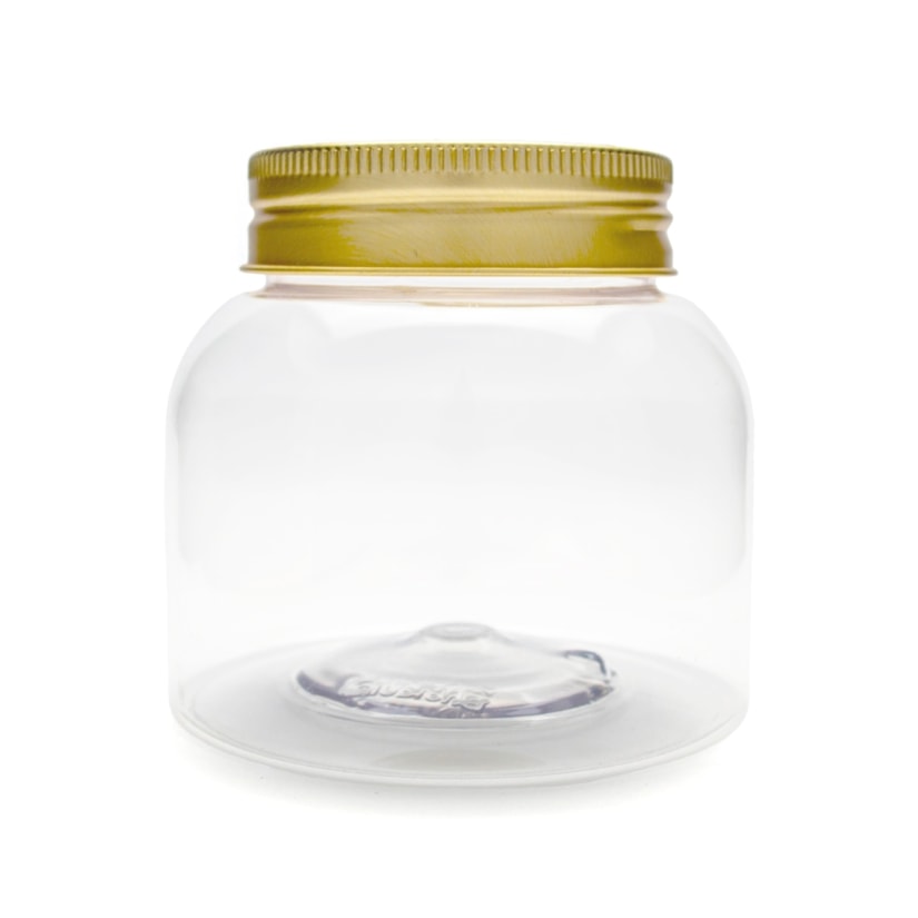 Pote PET Round 350ML Tampa Ouro