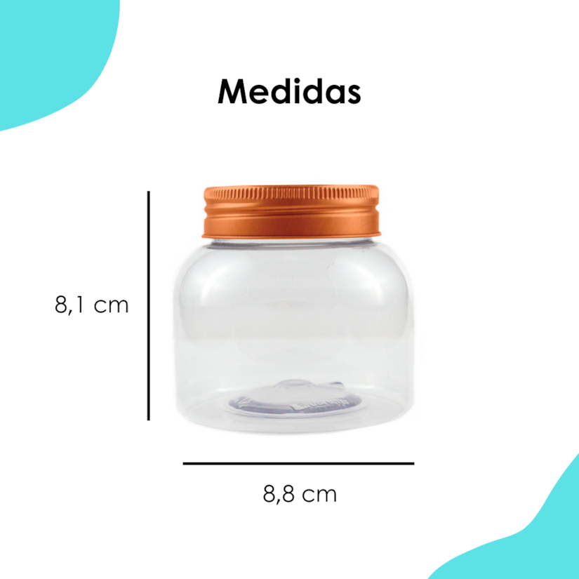 Pote PET Round 350ML Tampa Rose Gold