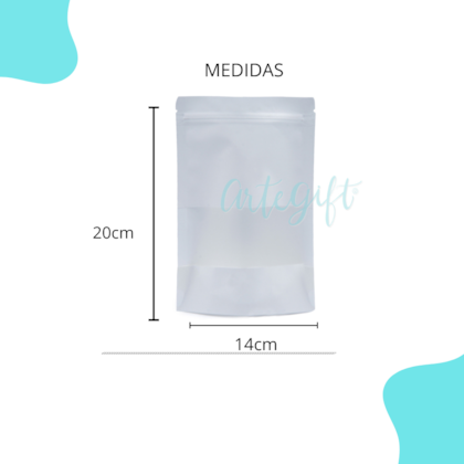 Saco Pouch Branco c/ Visor 14x20CM