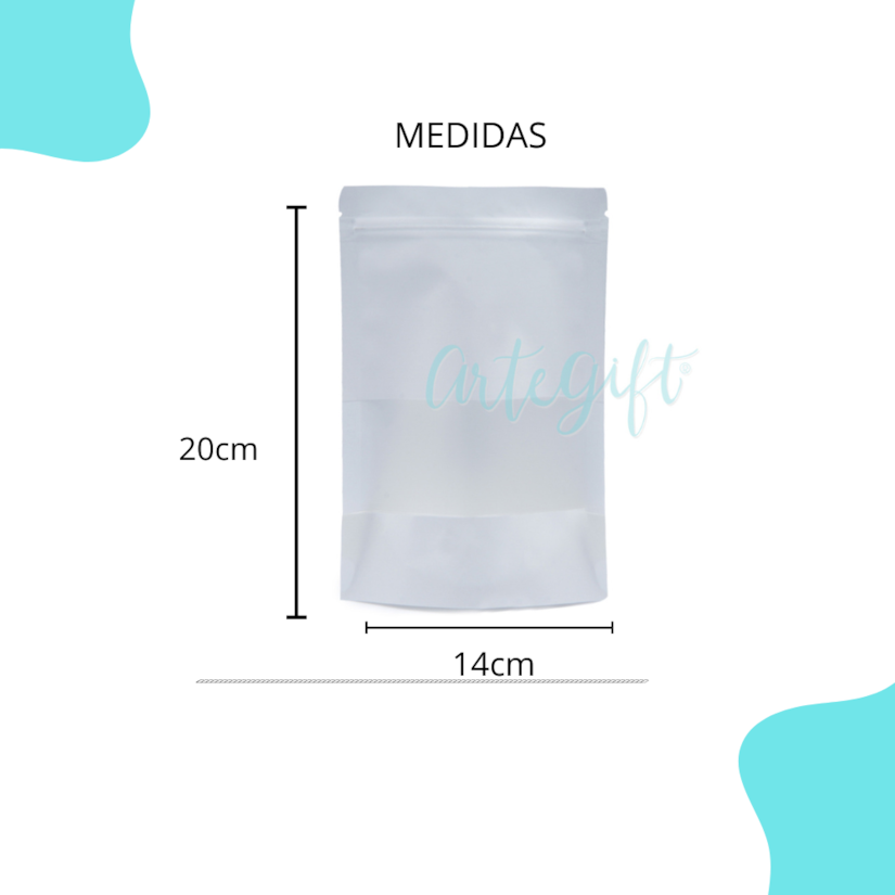 Saco Pouch Branco c/ Visor 14x20CM