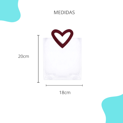 Sacola  Alça Coração Cereja