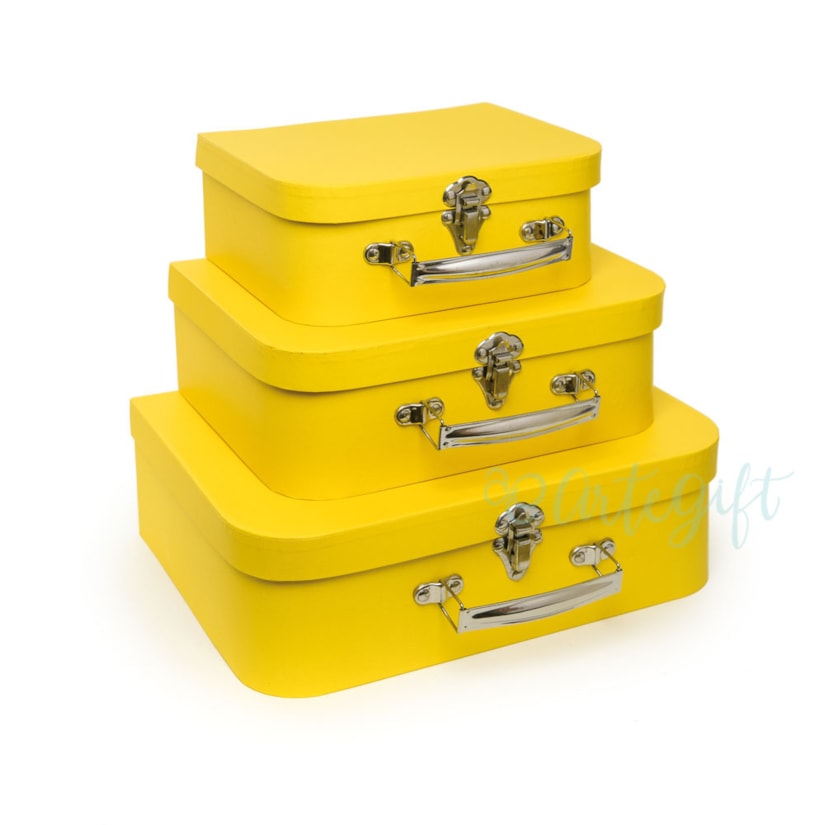 Trio De Maletas Amarela - KIT P/M/G