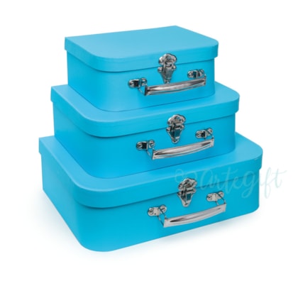 Trio De Maletas Azul Claro - KIT P/M/G