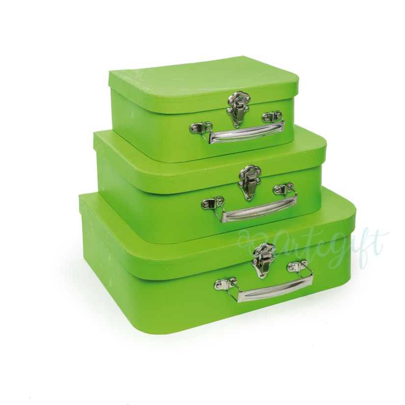 Trio De Maletas Verde  - KIT P/M/G