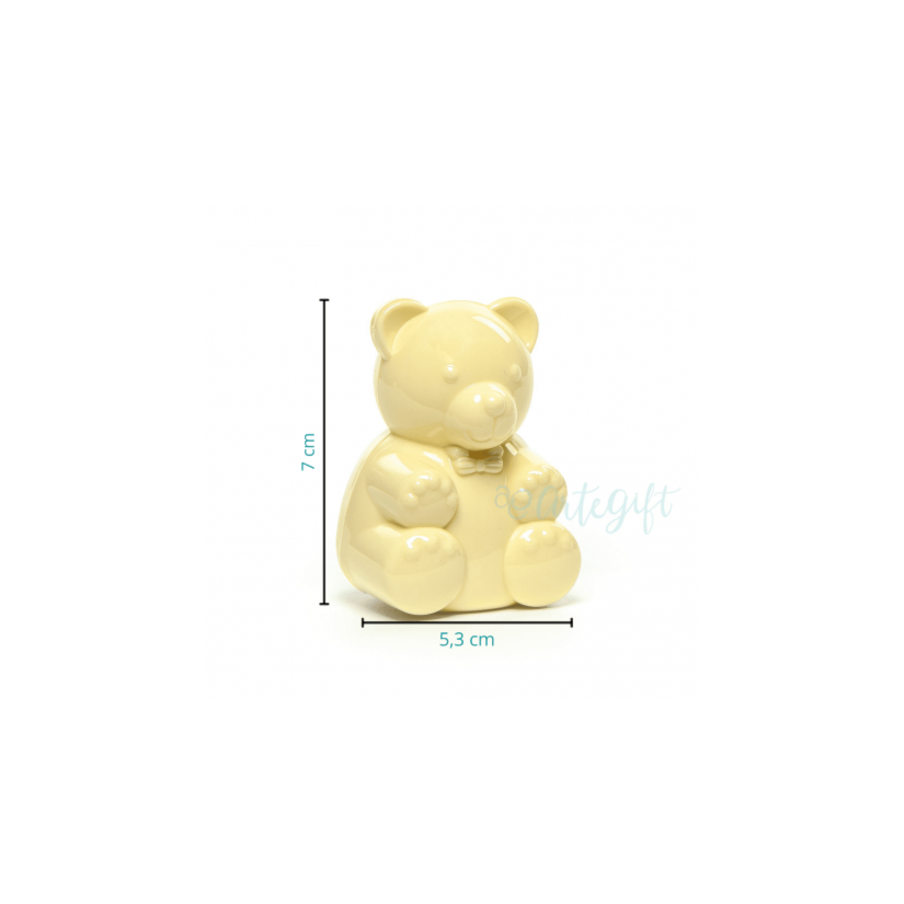 Urso Off White  Caixa Acrílica