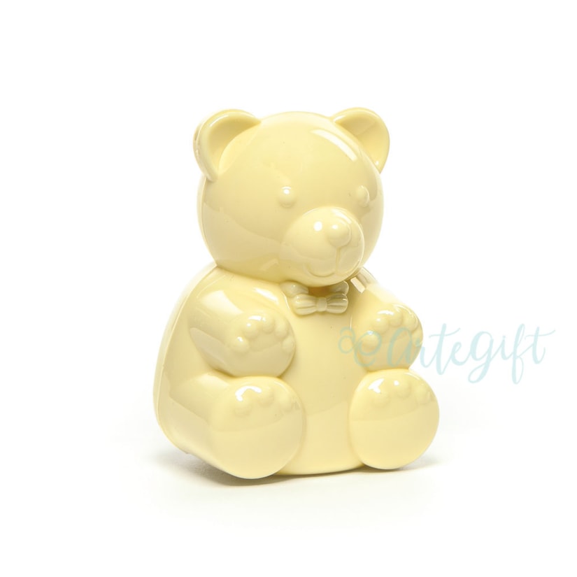 Urso Off White  Caixa Acrílica